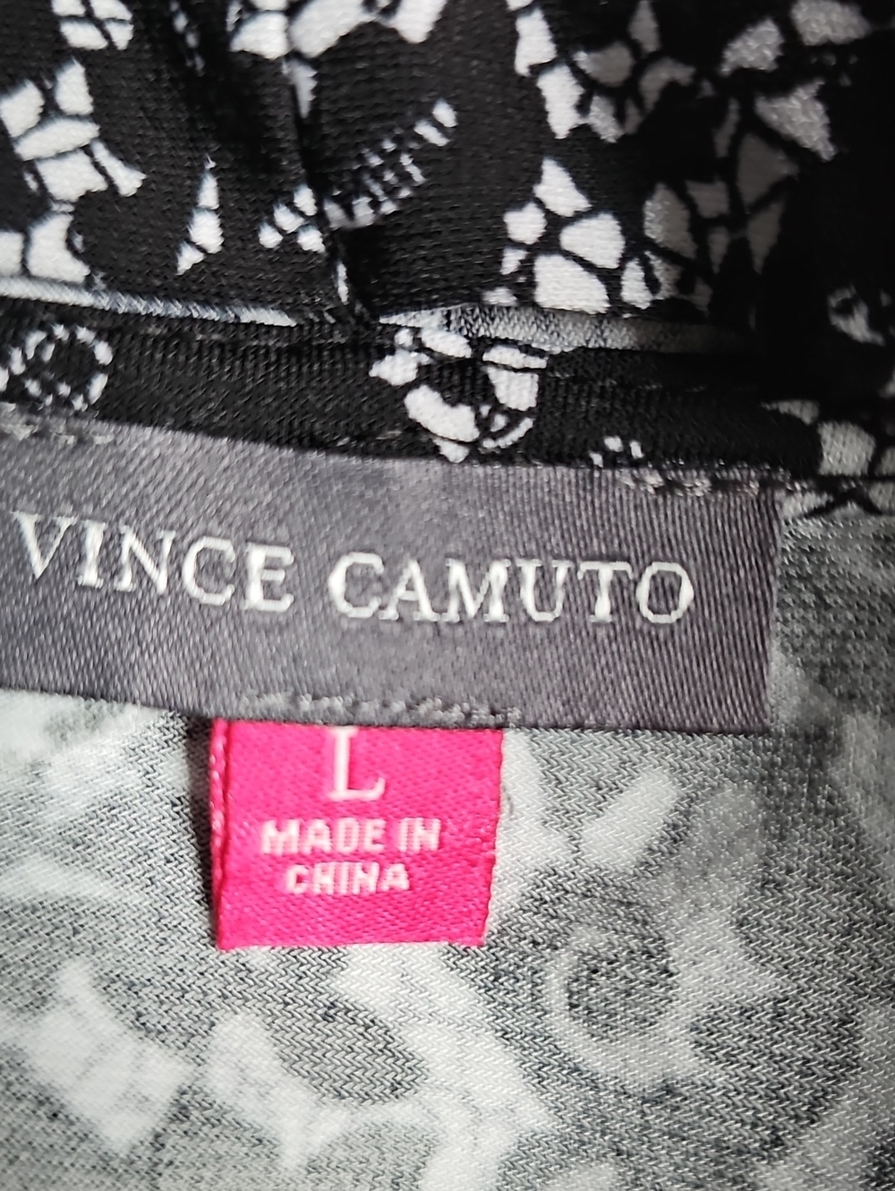Vince Camuto Black & White Draped Sleeveless Camisole - Picture 7 of 7